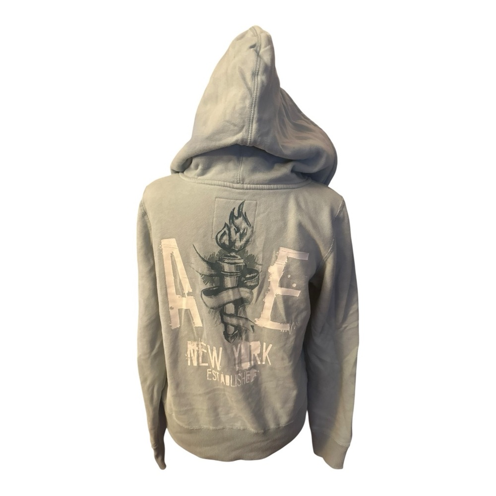 Girls American Eagle Full Zip Mint Green Hooded Sweatshirt – Size M - Picture 10 of 12
